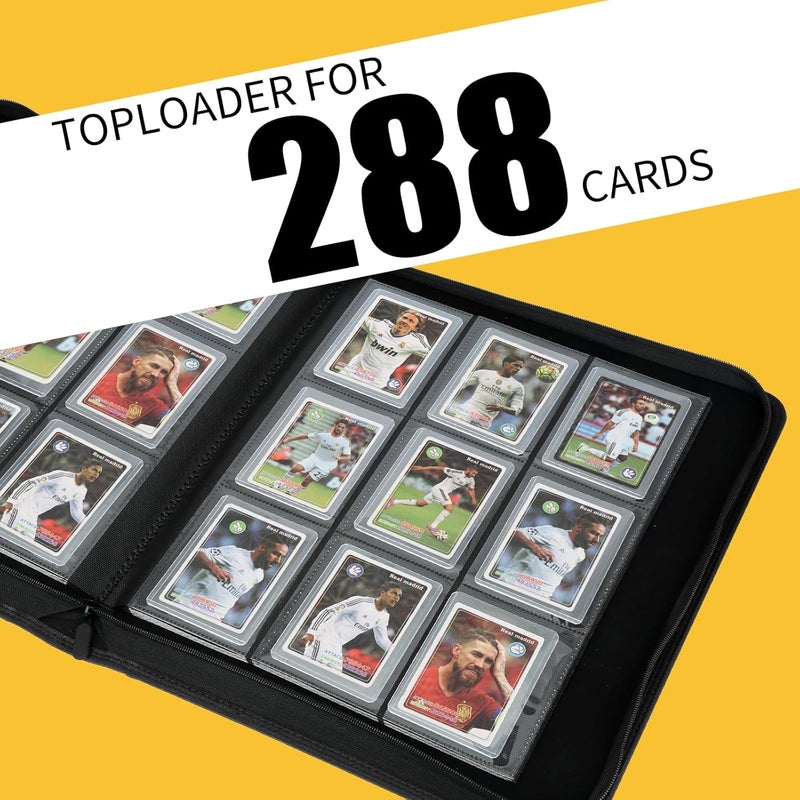 CARDBINDER Toploader Binder,Toploader Hard Cases, 9-Pocket Pages Sleeves Hold up 288 Cards.Toploader Card Binder with Sleeves for “3×4” rigid，Card Holder(Blackish Green) - Image 5